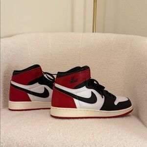 Jordan High-Top Sneakers in Black, Red, and White